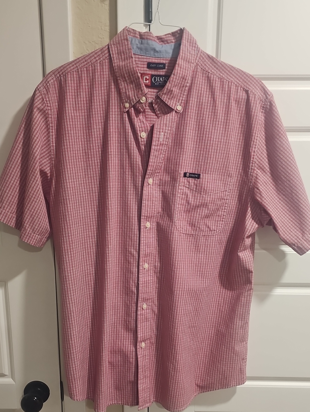 Chaps Short Sleeve Red Button Down